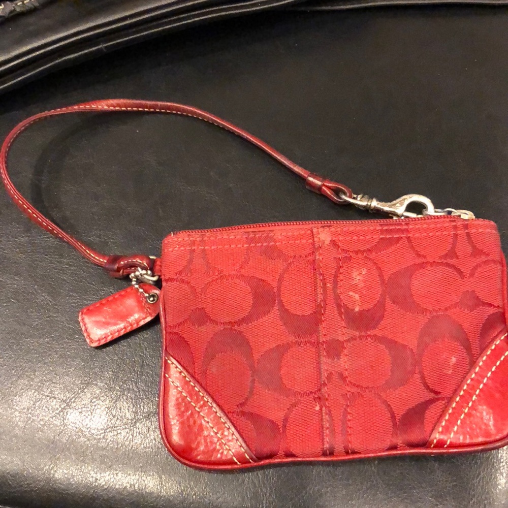 Authentic Coach Red Wristlet